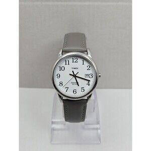 Timex Easy Reader Mens 35mm Indiglo Date Quartz Watch Leather New Battery